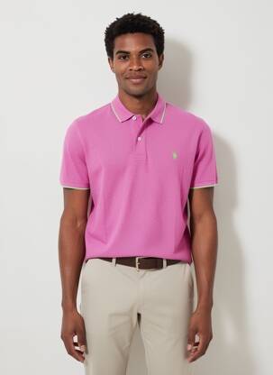 Polo tamprumas trumpas rankovės rožinė U.S. POLO ASSN vyras