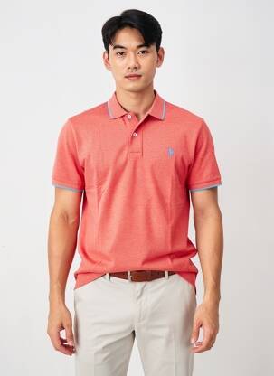 Polo tamprumas trumpas rankovės raudona U.S. POLO ASSN vyras