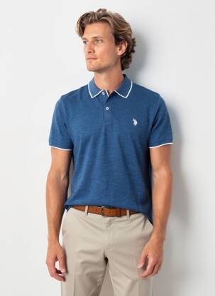 Polo tamprumas trumpas rankovės mėlyna U.S. POLO ASSN vyras