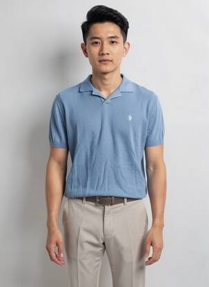 Megztinis polo apykaklė trumpas rankovės mėlyna U.S. POLO ASSN vyras
