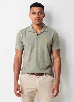 Polo jersey audinys trumpas rankovės žalias U.S. POLO ASSN vyras