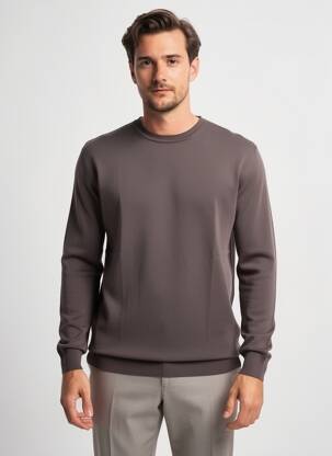 Megztinis tamprumas ilgos rankovės rudas WOOL & CO vyras