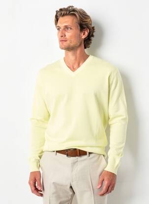 Megztinis col v ilgos rankovės geltona WOOL & CO vyras