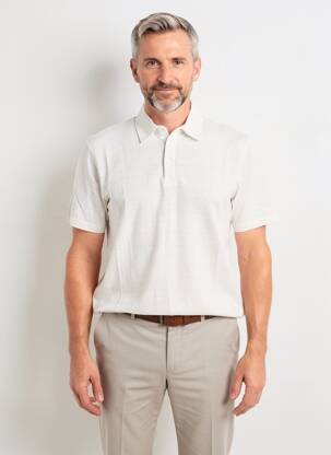 Polo jersey audinys trumpas rankovės pilka WOOL & CO vyras