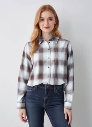Moteriškas marškinys tiesi kirpimas ilgos rankovės rudas CAMEL ACTIVE moteris