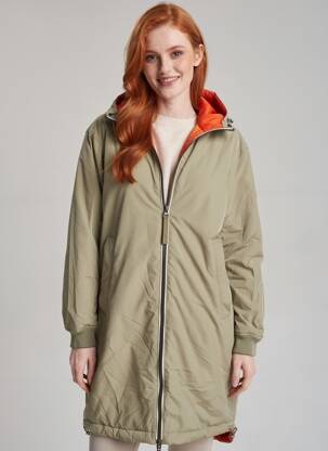 Pūkinė striukė kišenės su gobtuvu oranžinė CAMEL ACTIVE moteris