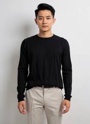 Megztinis tamprumas ilgos rankovės juodas PREMIUM DE JACK AND JONES vyras