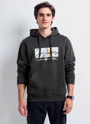 Kapišonas kišenės ilgos rankovės pilka JACK & JONES vyras