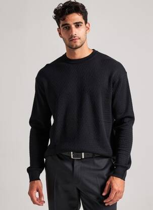 Megztinis tamprumas ilgos rankovės juodas JACK & JONES vyras