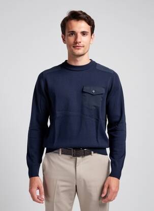 Megztinis tamprumas ilgos rankovės mėlyna JACK & JONES vyras