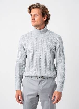 Megztinis su aukštu kaklu tamprumas ilgos rankovės pilka JACK & JONES vyras