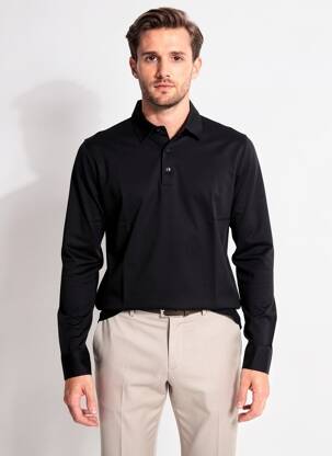 Polo ilgos rankovės ilgos rankovės juodas DESOTO vyras
