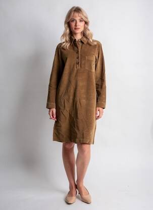 Pusilgių suknelė ilgos rankovės ilgos rankovės rudas COUTURIST moteris