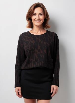 Megztinis centrinė iškirptė ilgos rankovės rudas GERRY WEBER moteris