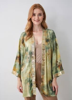 Kimono striukė col v žalias DIXIE moteris