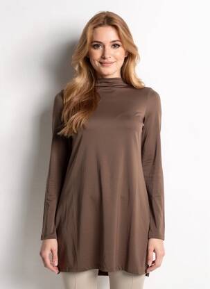 Trumpa suknelė ilgos rankovės ilgos rankovės rudas DIVIDED H&M moteris