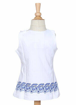 Marškiniai be rankovių apvalus kaklas baltas IDEO mergina