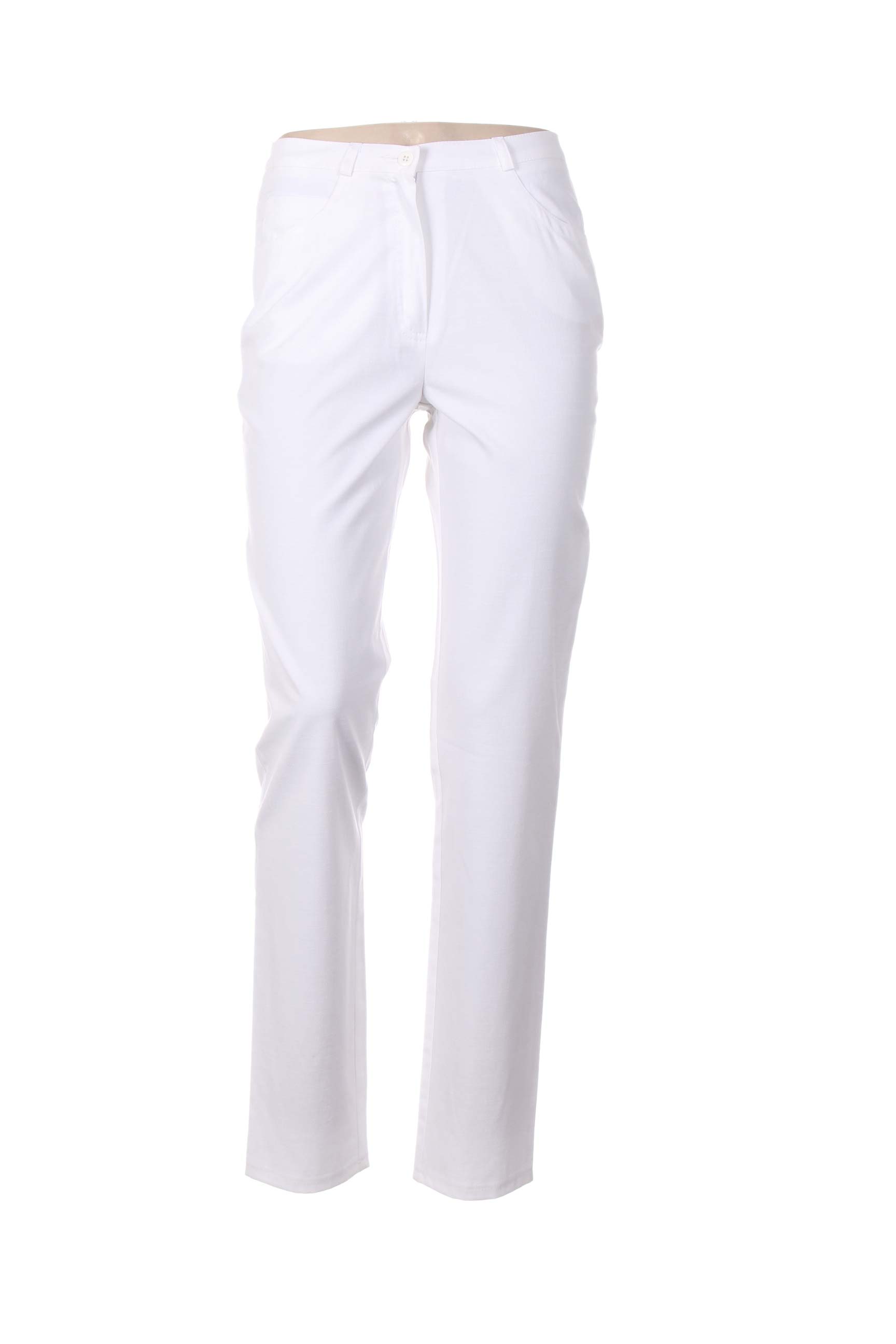 Pantalon tiesi kirpimas normala dydis baltas QUATTRO moteris