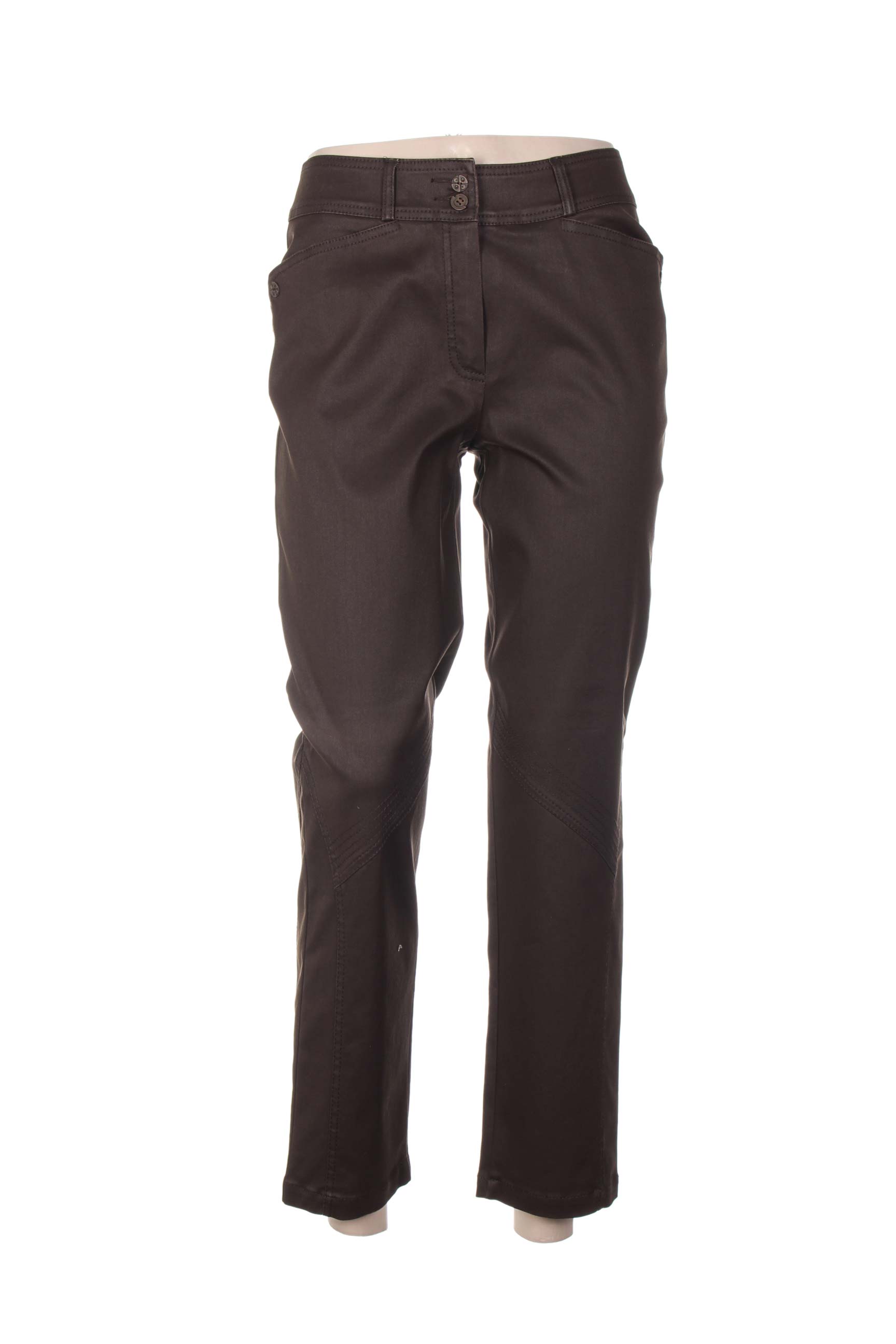 Pantalon aukšta talija aukšta talija rudas QUATTRO moteris