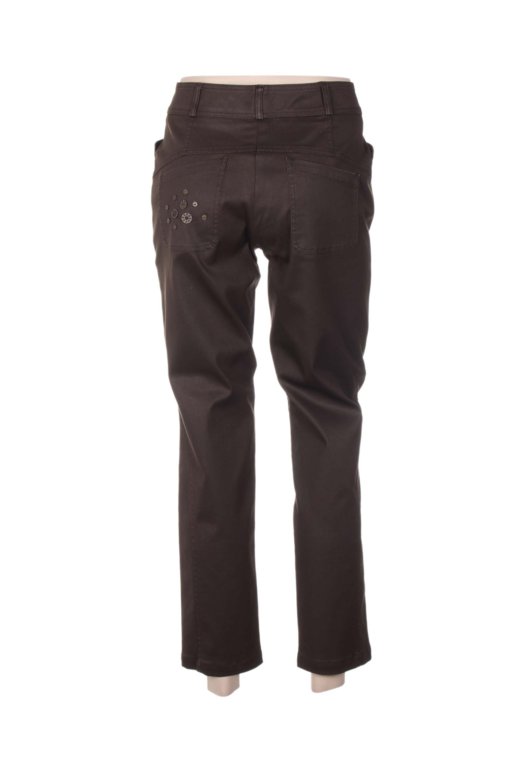 Pantalon aukšta talija aukšta talija rudas QUATTRO moteris