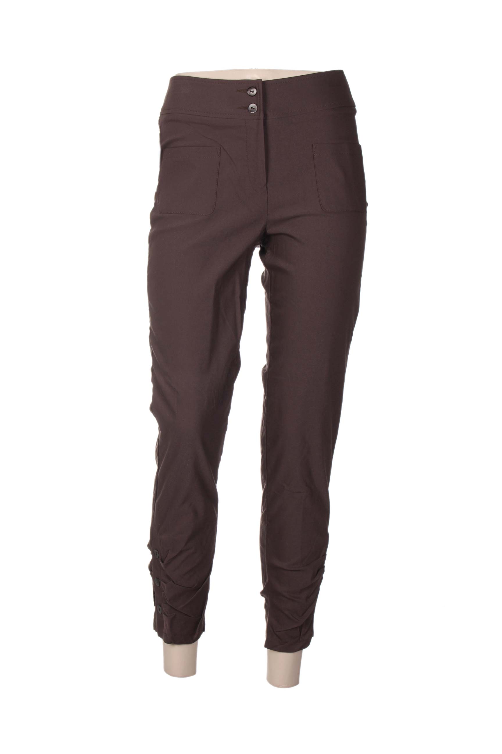 Pantalon aukšta talija aukšta talija rudas QUATTRO moteris