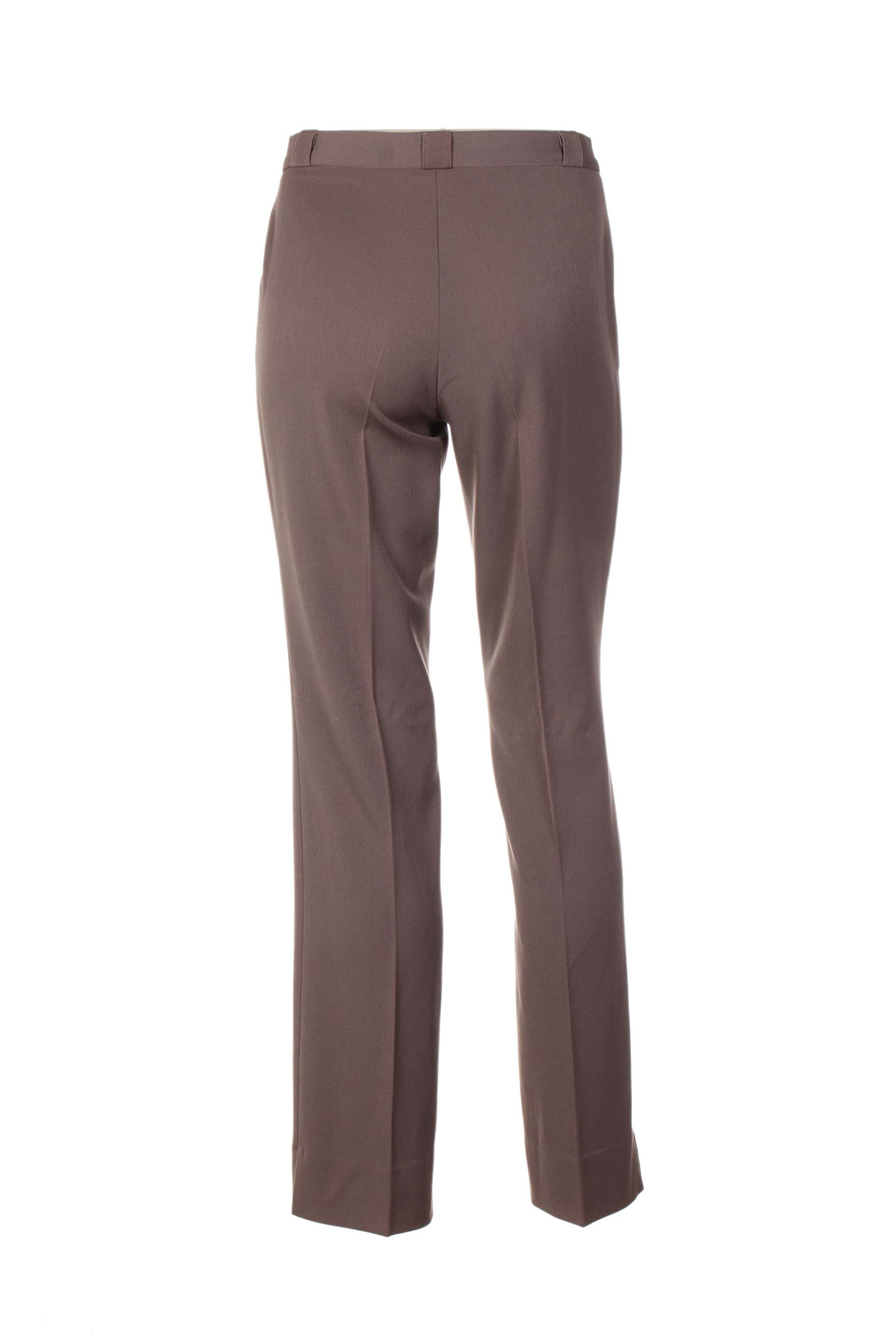 Pantalon tiesi kirpimas aukšta talija rudas QUATTRO moteris