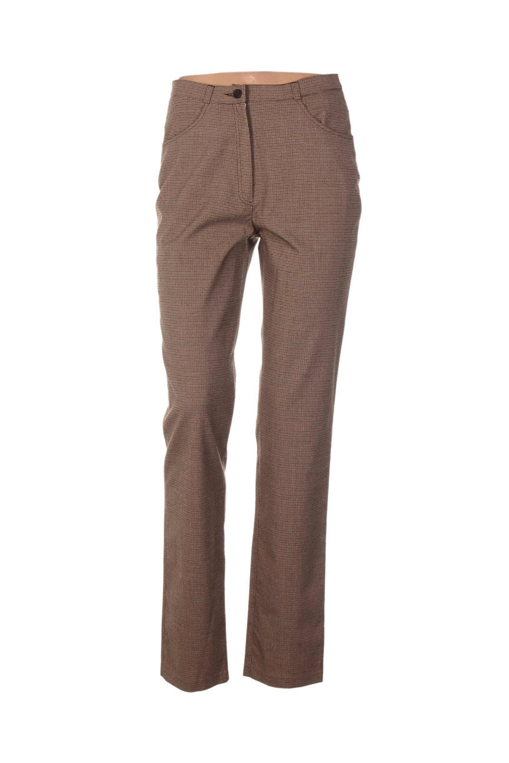 Pantalon aukšta talija aukšta talija rudas QUATTRO moteris