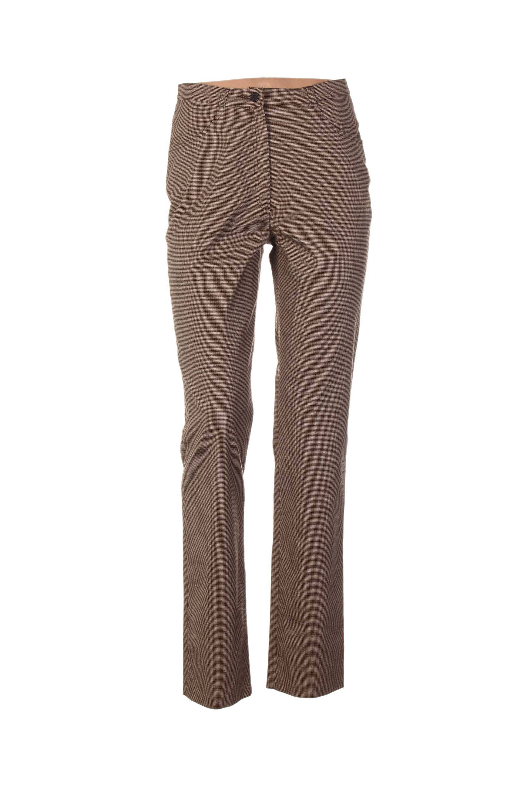 Pantalon aukšta talija aukšta talija rudas QUATTRO moteris