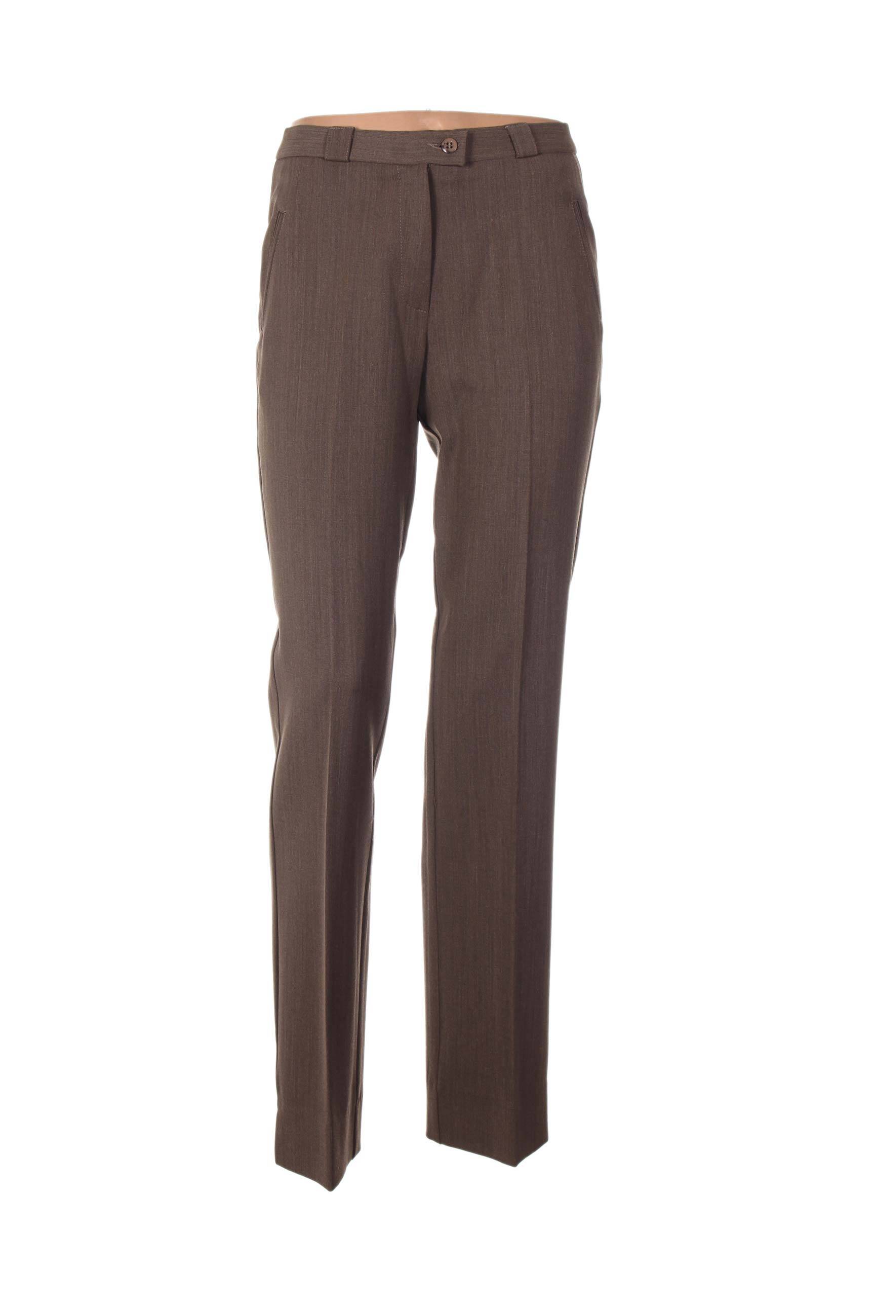 Pantalon kišenės aukšta talija rudas QUATTRO moteris