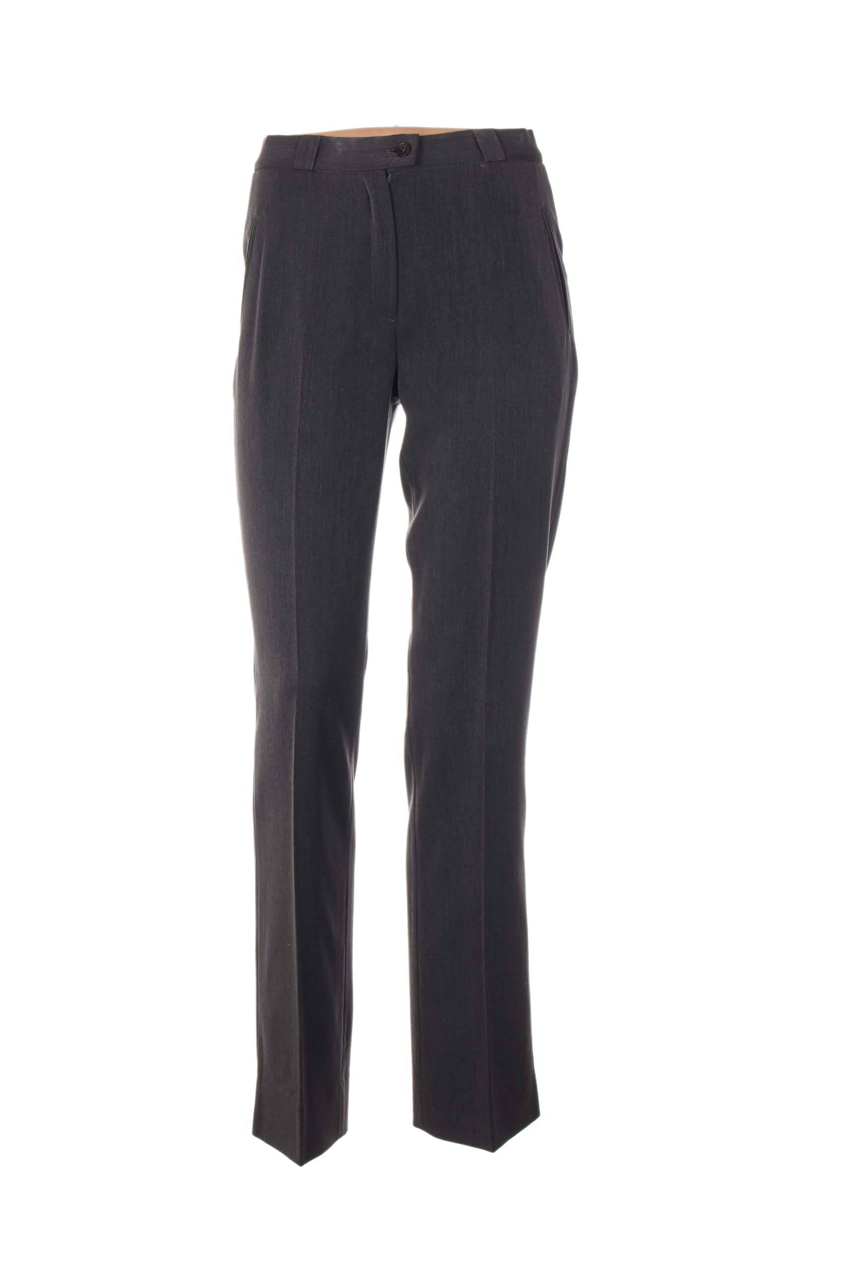 Pantalon tiesi kirpimas aukšta talija pilka QUATTRO moteris
