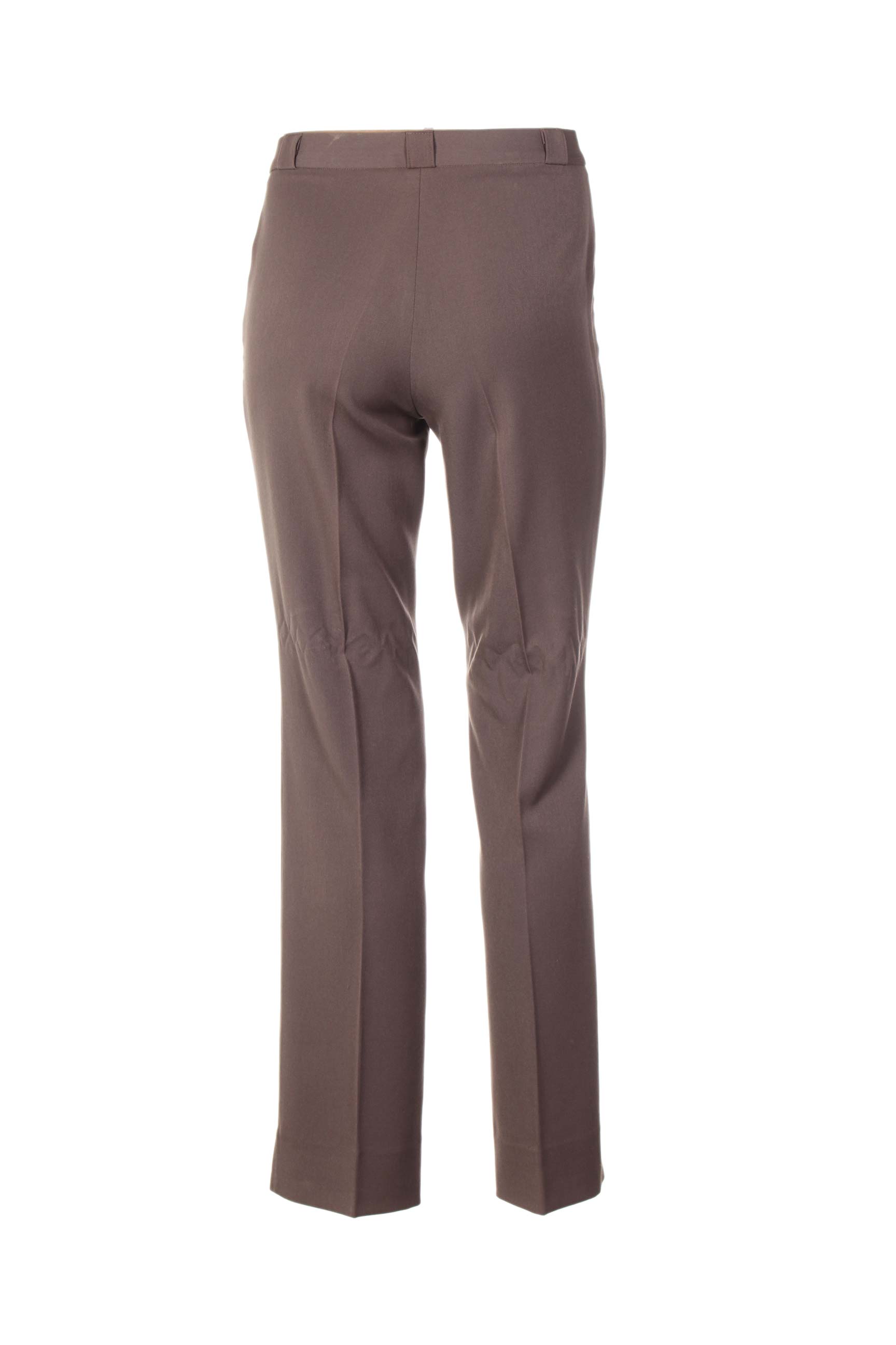 Pantalon tiesi kirpimas aukšta talija rudas QUATTRO moteris