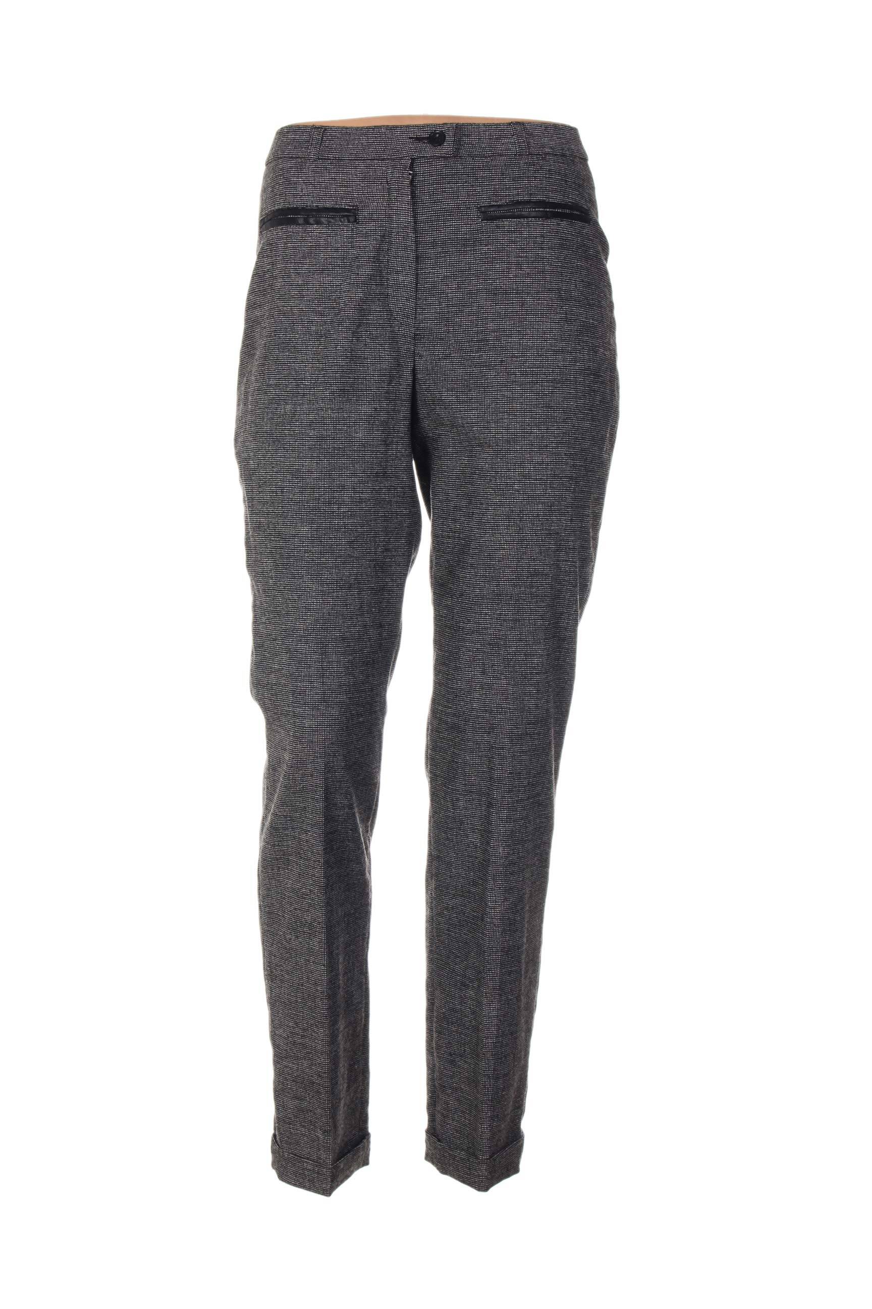 Pantalon aukšta talija aukšta talija pilka QUATTRO moteris