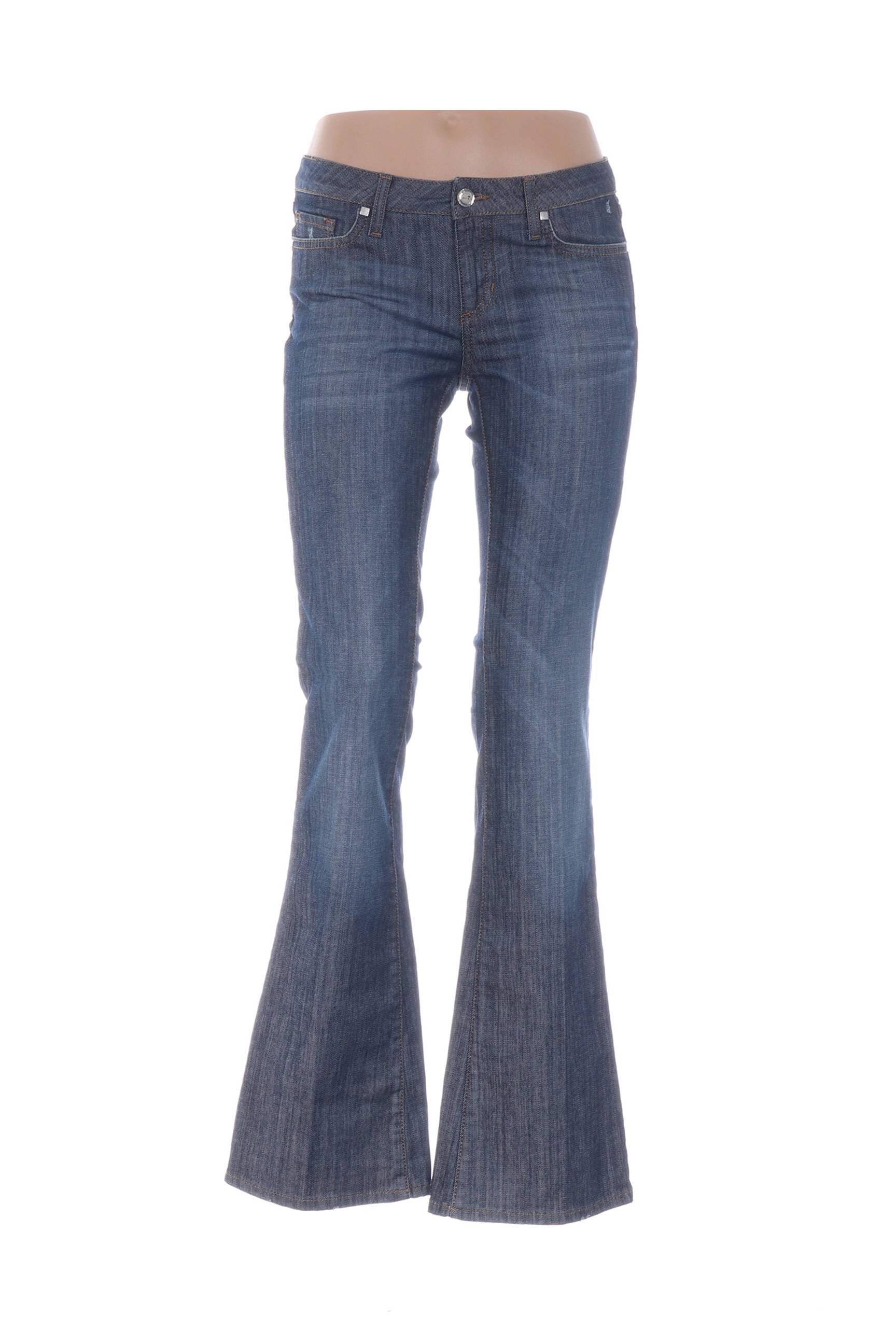 Bootcut džinsai nusidėvėjęs ir išblukęs efektas maža dydžio mėlyna SEVEN 7 moteris
