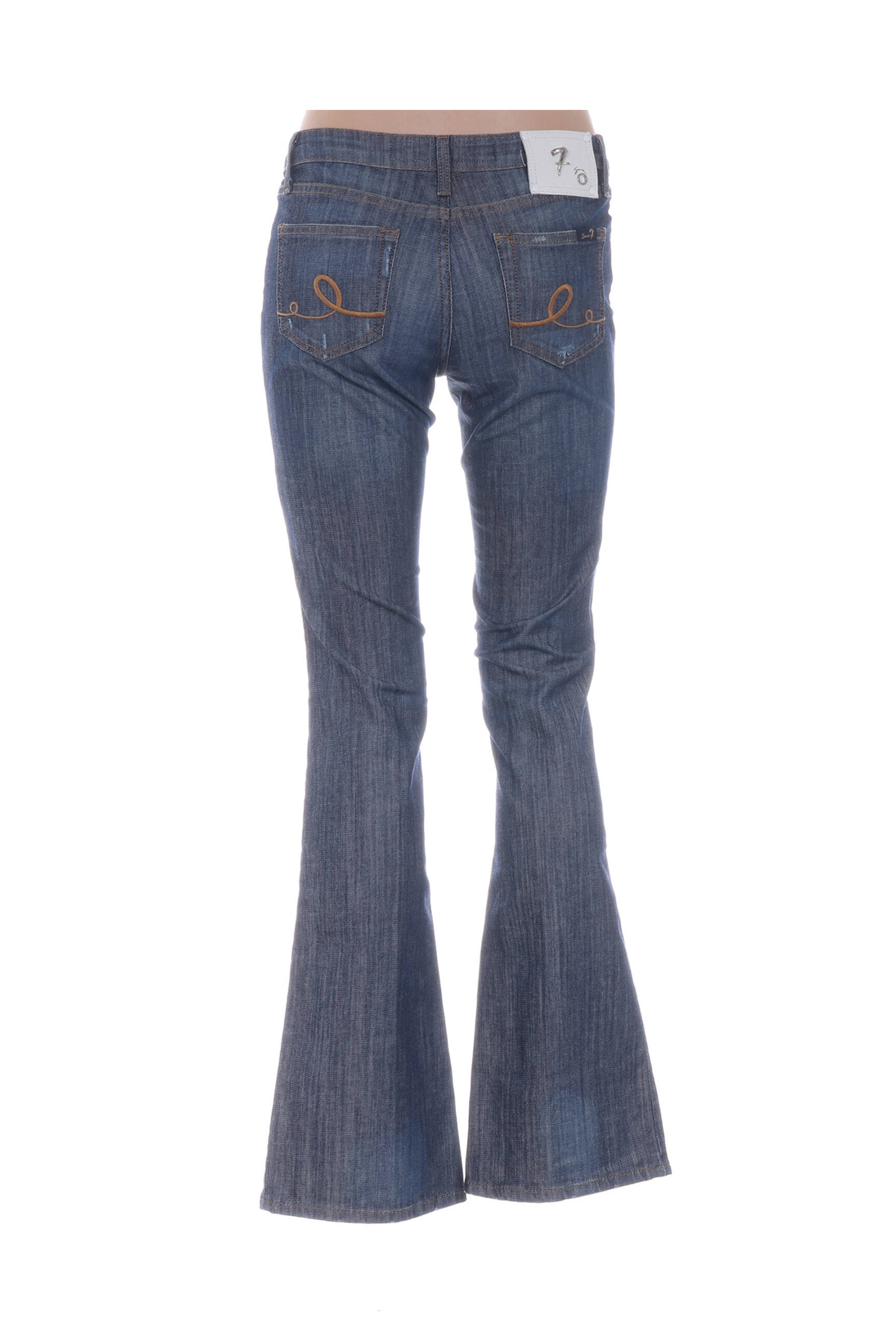 Bootcut džinsai nusidėvėjęs ir išblukęs efektas maža dydžio mėlyna SEVEN 7 moteris