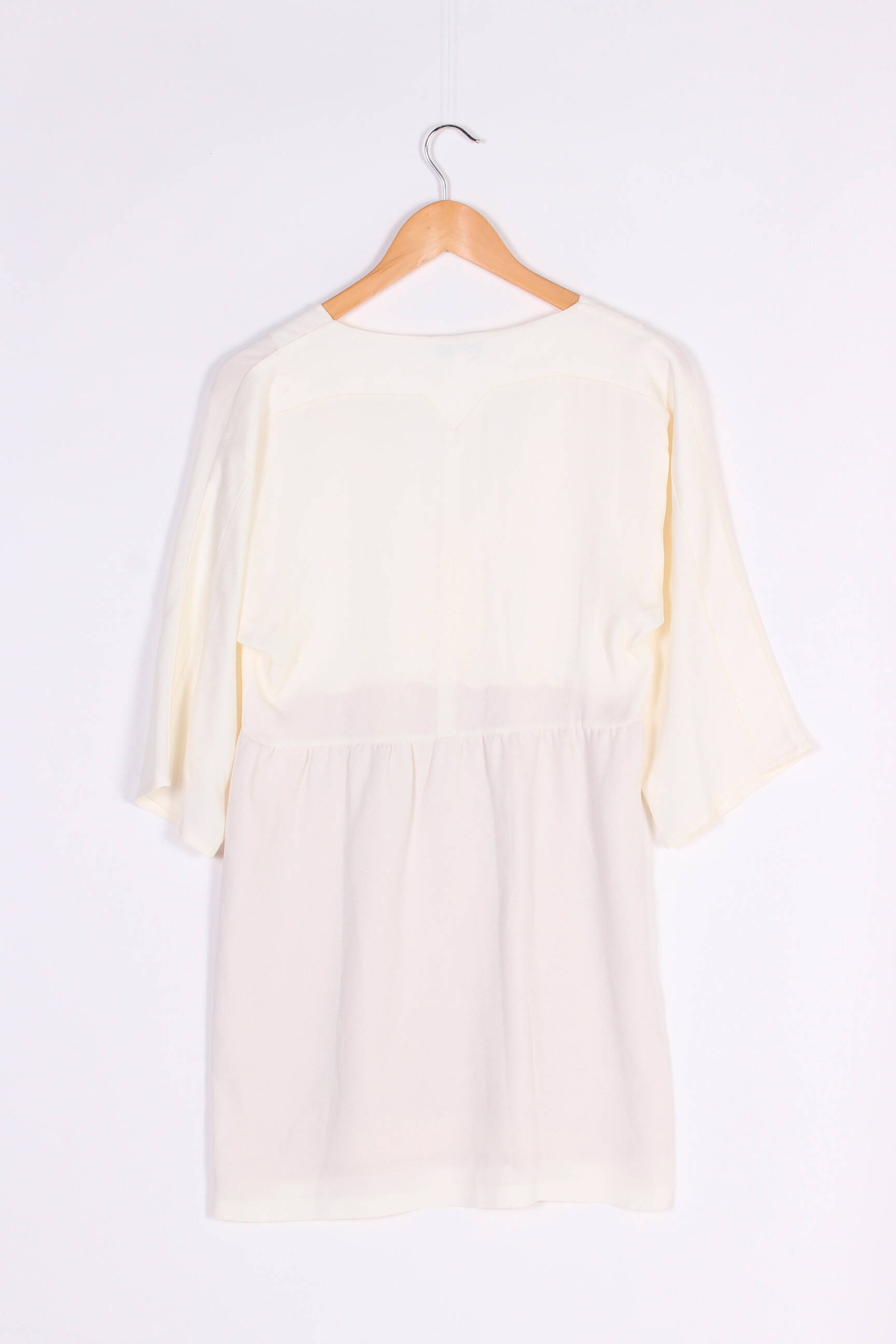 Trumpa suknelė sklandi forma 3/4 rankovės baltas MANSOR moteris