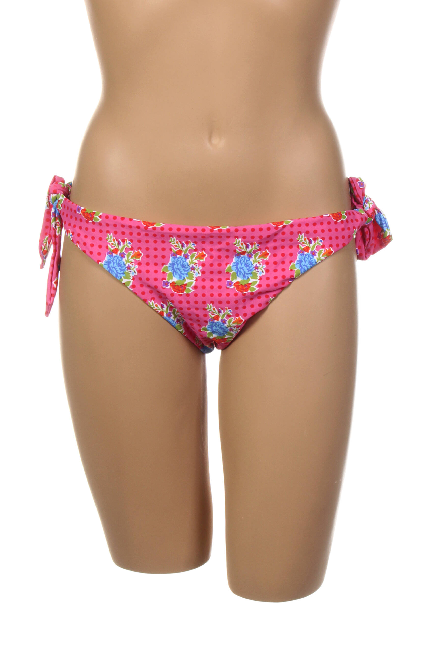 Maudymosi kelnaitės užsegimas su raišteliais bikini rožinė DUB & DRINO moteris