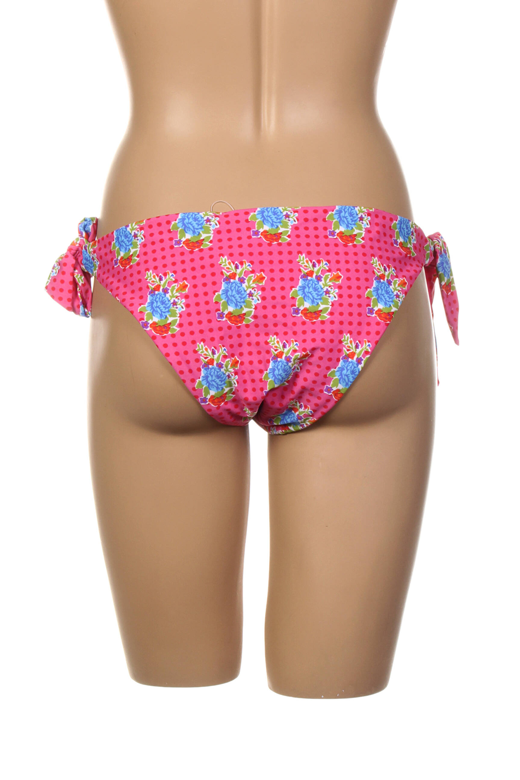 Maudymosi kelnaitės užsegimas su raišteliais bikini rožinė DUB & DRINO moteris