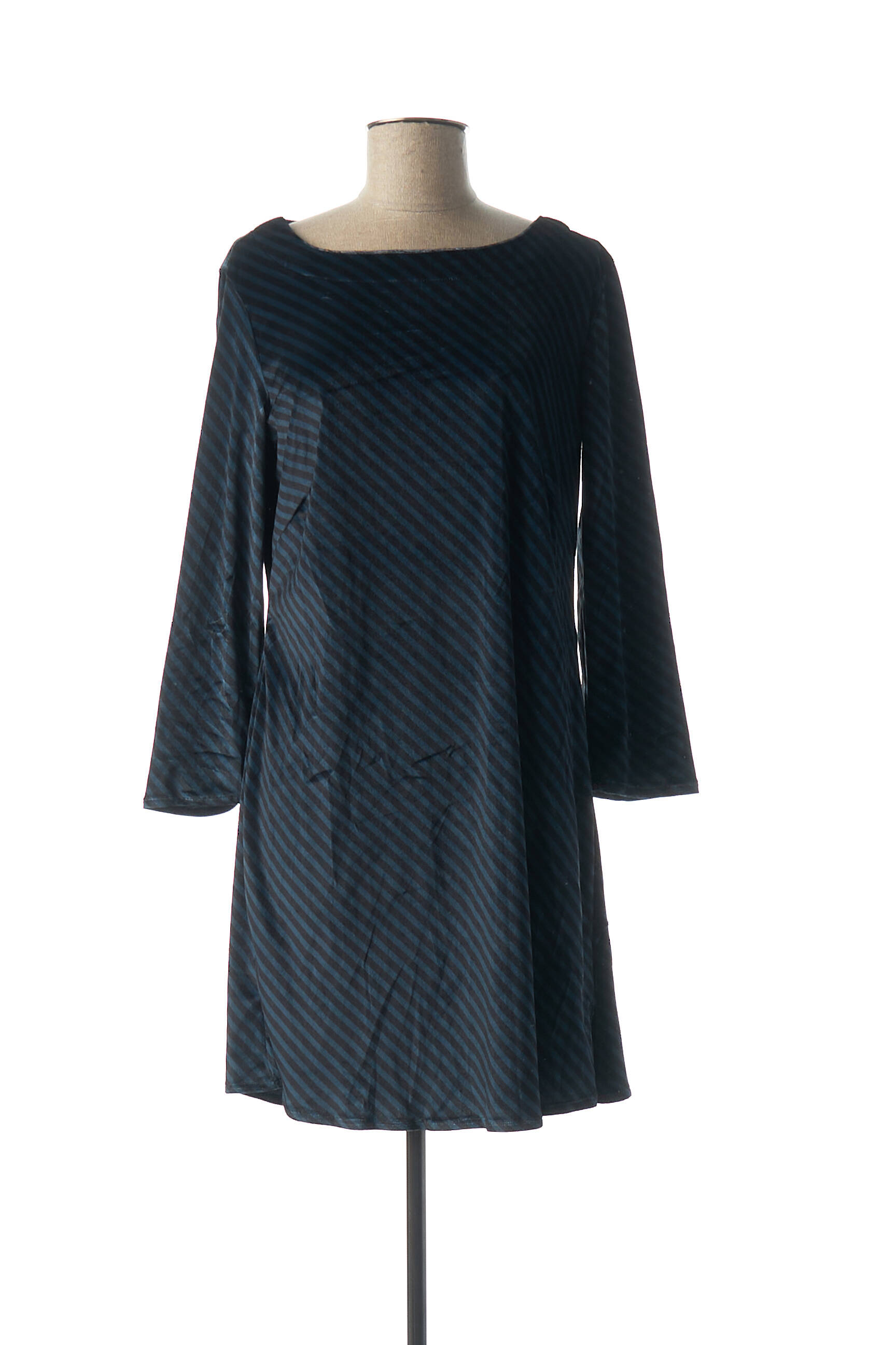 Pusilgių suknelė ilgos rankovės ilgos rankovės mėlyna DENIM &DRESS moteris