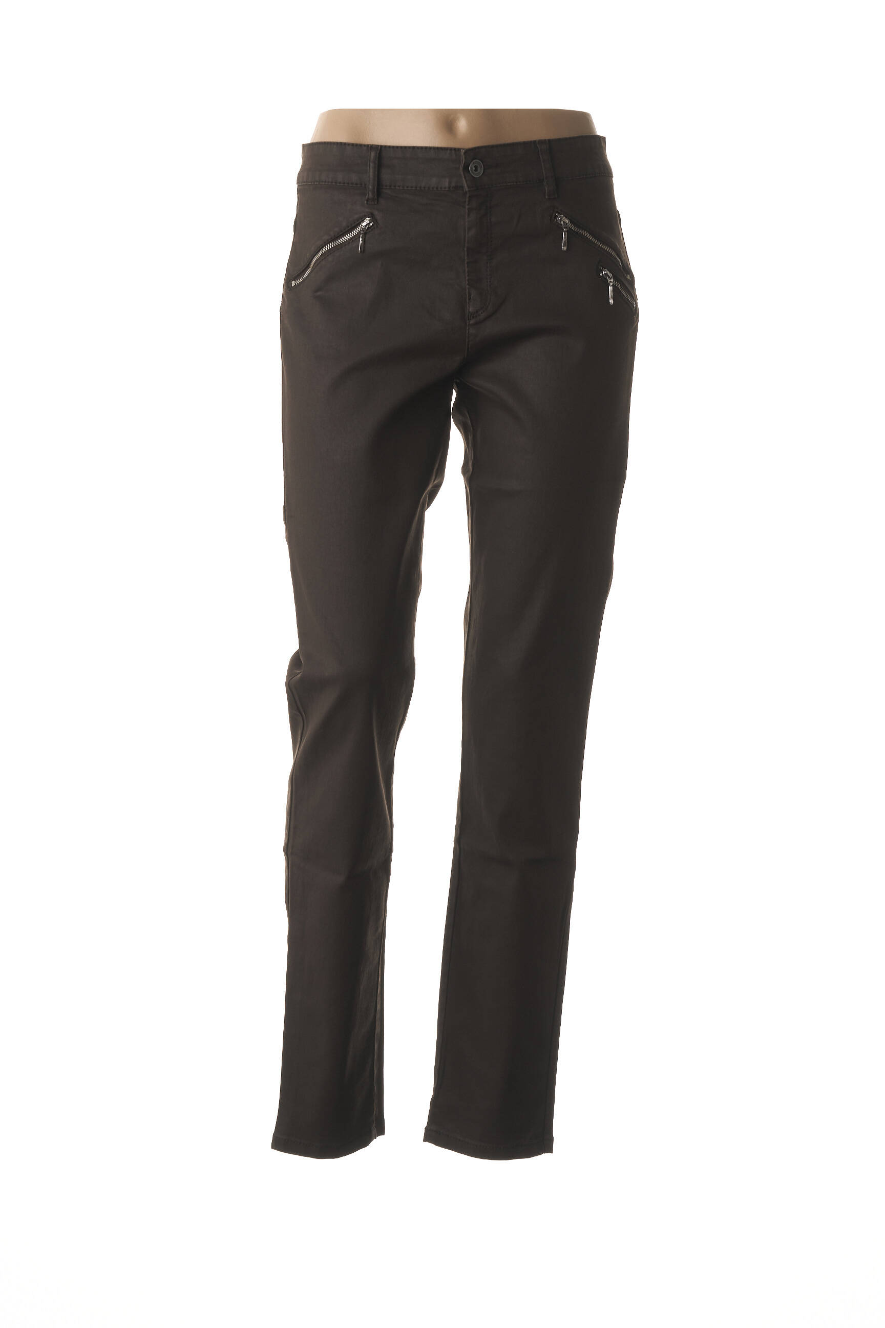 Pantalon uždarymas su užtrauktuku po mygtuku uždengimu normala dydis rudas COUTURIST moteris