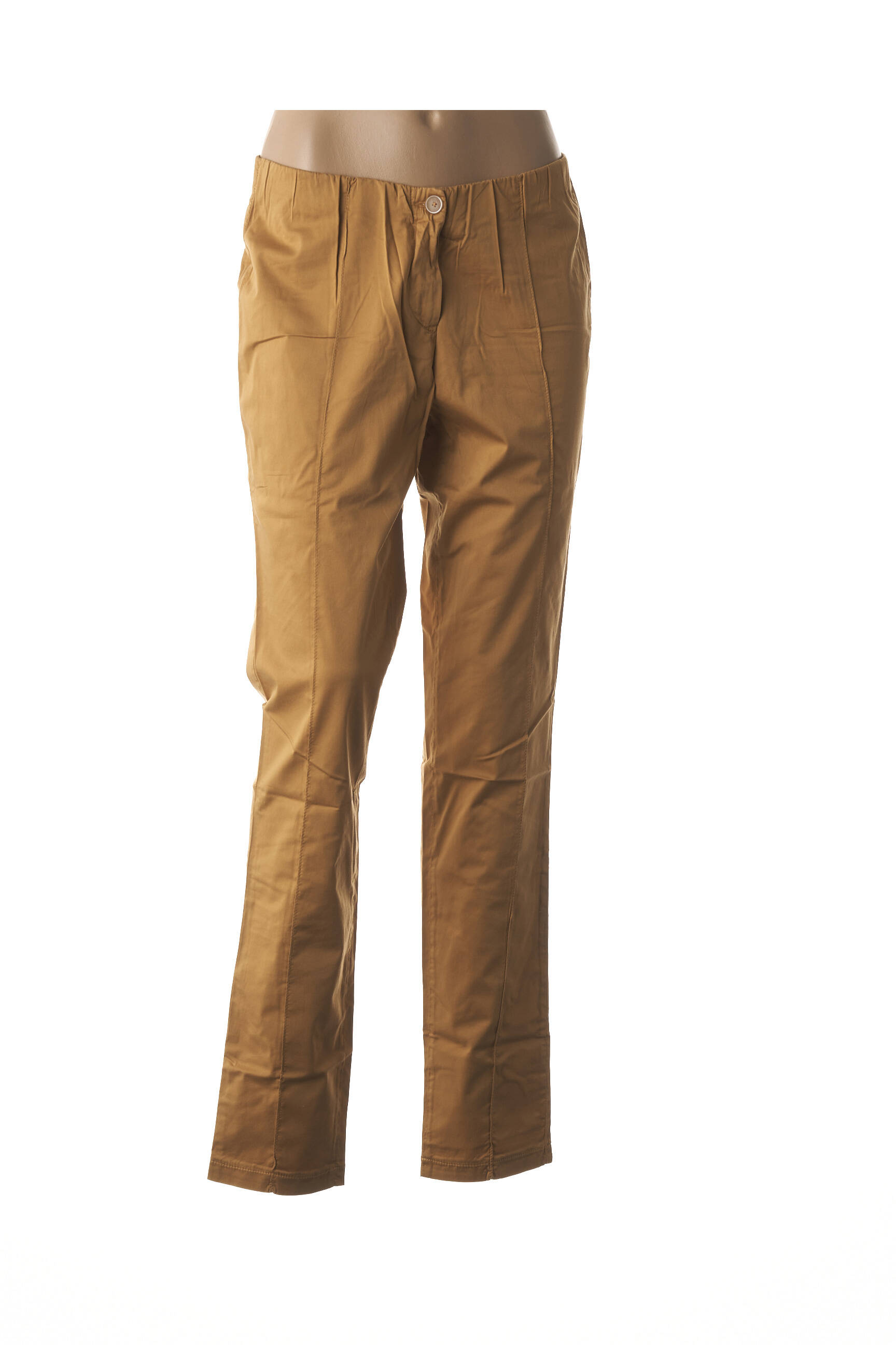 Pantalon uždarymas su užtrauktuku po mygtuku uždengimu rudas COUTURIST moteris
