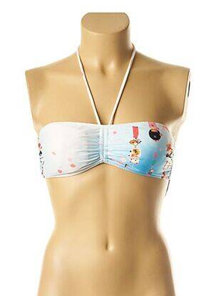 Maudymosi viršūnė tamprumas viršutinė juostelė mėlyna I LOVE MY BIKINI moteris