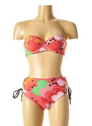 Dvivietis maudymosi kostiumėlis tamprumas raudona I LOVE MY BIKINI moteris