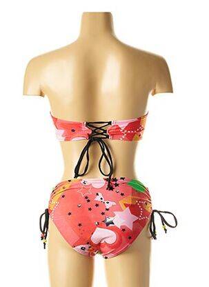 Dvivietis maudymosi kostiumėlis tamprumas raudona I LOVE MY BIKINI moteris