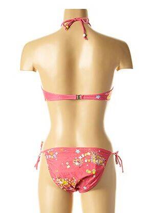 Dvivietis maudymosi kostiumėlis tamprumas viršutinė juostelė rožinė I LOVE MY BIKINI moteris