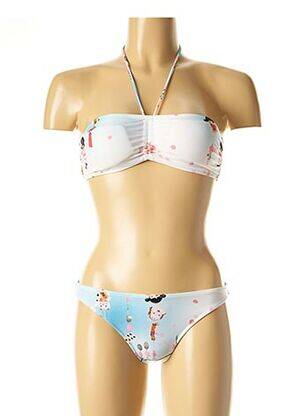 Dvivietis maudymosi kostiumėlis tamprumas viršutinė juostelė mėlyna I LOVE MY BIKINI moteris