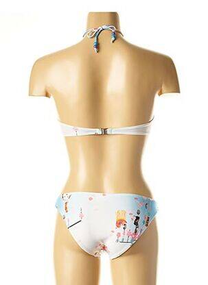 Dvivietis maudymosi kostiumėlis tamprumas viršutinė juostelė mėlyna I LOVE MY BIKINI moteris