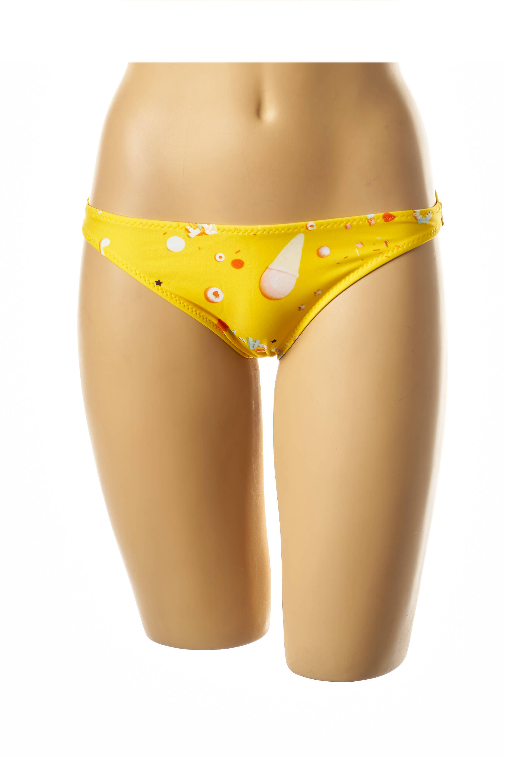 Maudymosi kelnaitės fantazijos raštas kelnaitės geltona I LOVE MY BIKINI moteris