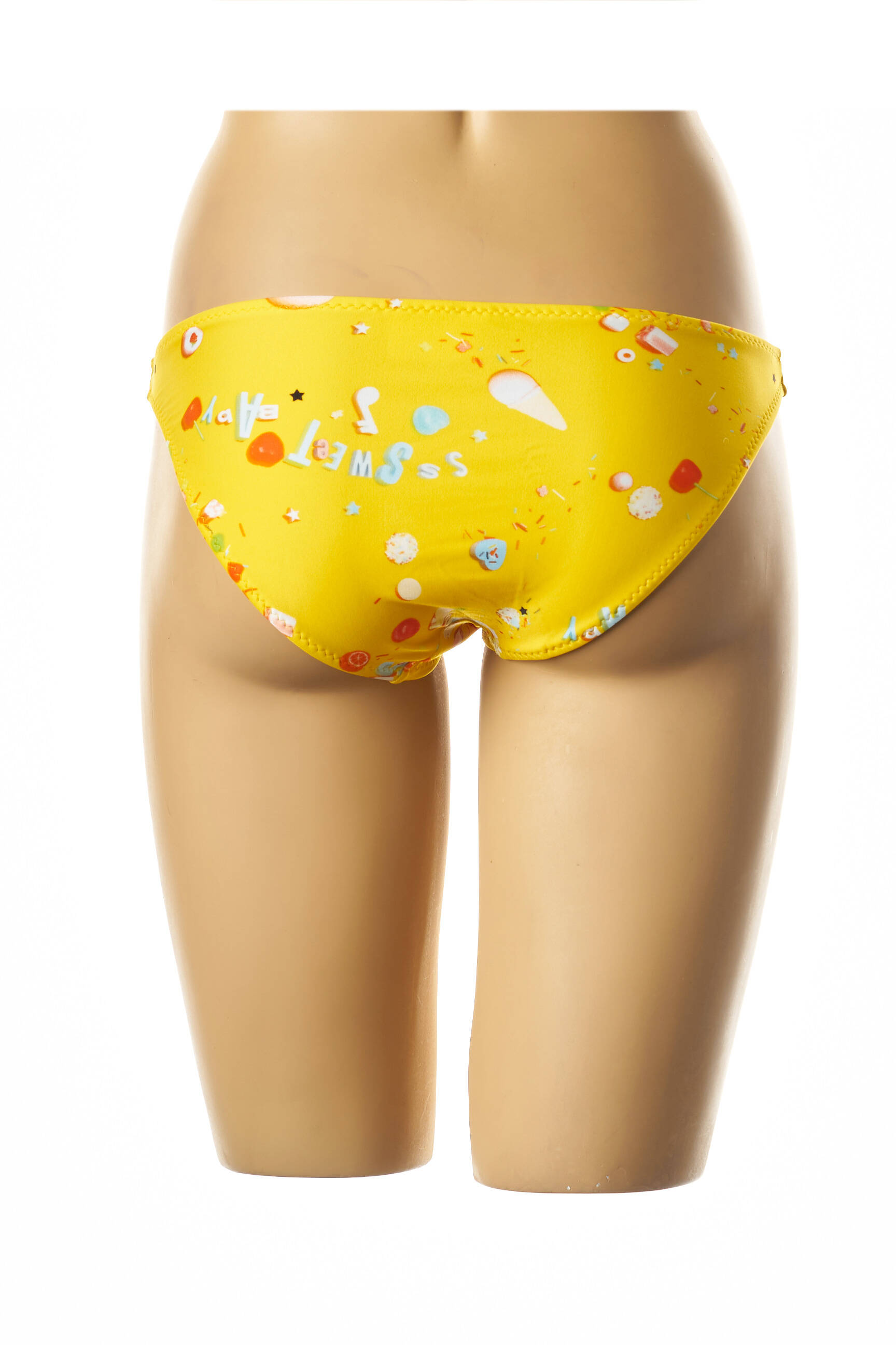 Maudymosi kelnaitės fantazijos raštas kelnaitės geltona I LOVE MY BIKINI moteris