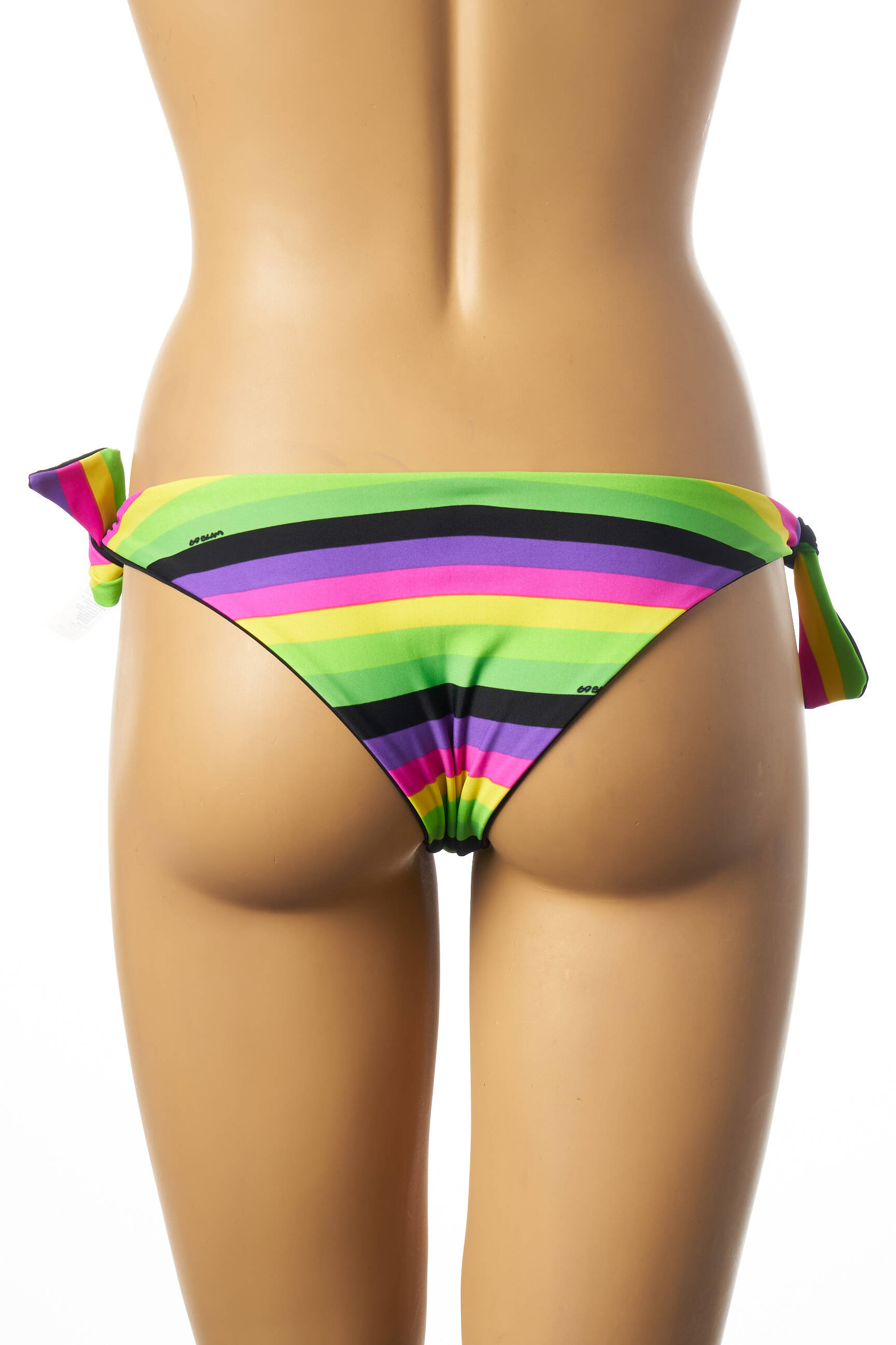 Maudymosi kelnaitės užsegimas su raišteliais bikini žalias 69SLAM moteris