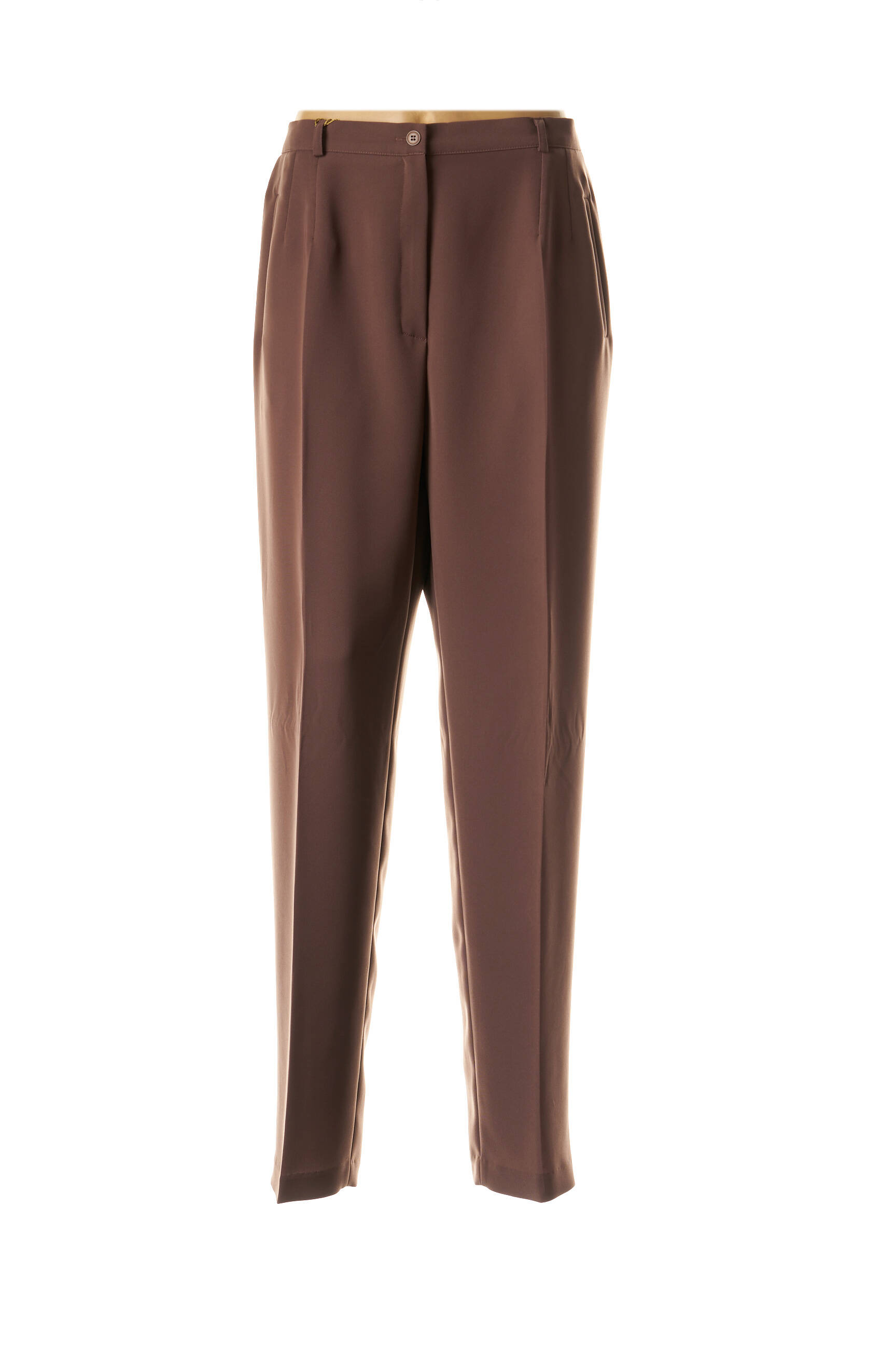 Pantalon kišenės aukšta talija rudas FEDORA moteris
